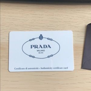 Prada Authenticity Card